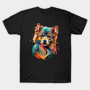 Modern Abstract Pomeranian Artwork - A colorful explosion T-Shirt